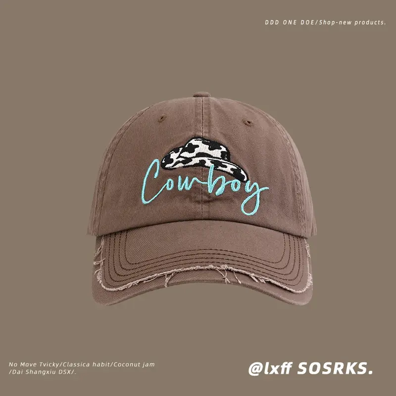 Cowboy Letter Embroidered Blue Baseball Cap — feature 18