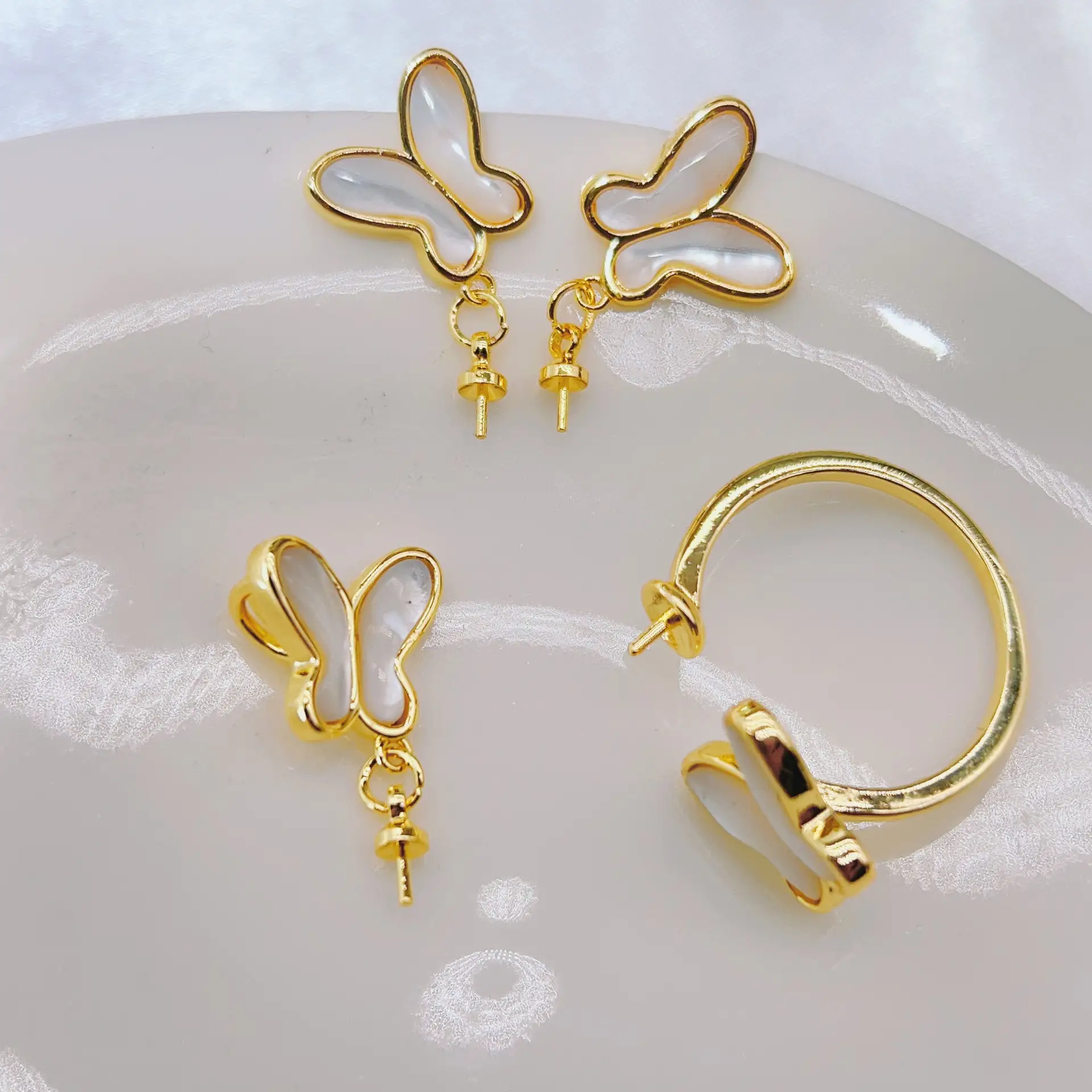 S925 Silver Butterfly Earrings with Natural Pearl Drop — feature 23