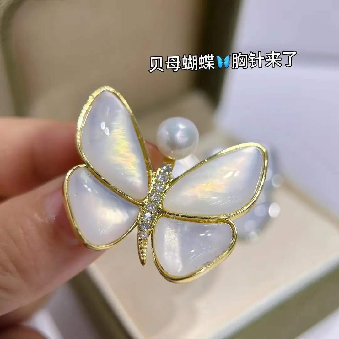 S925 Silver Butterfly Earrings with Natural Pearl Drop