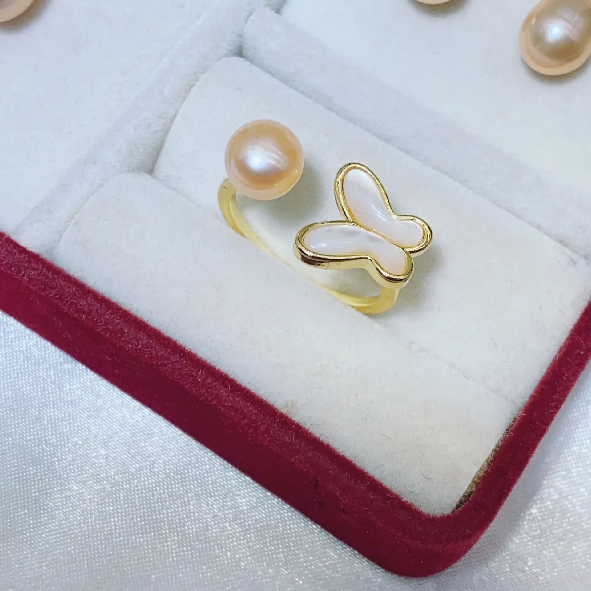 S925 Silver Butterfly Earrings with Natural Pearl Drop