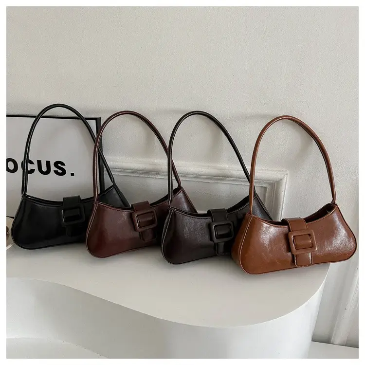 Black French Belt Decorative Shoulder Bag Women 2023 - Image 5