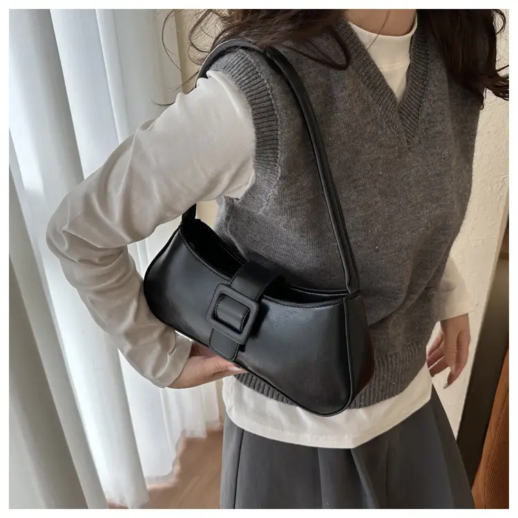 Black French Belt Decorative Shoulder Bag Women 2023 — feature 10