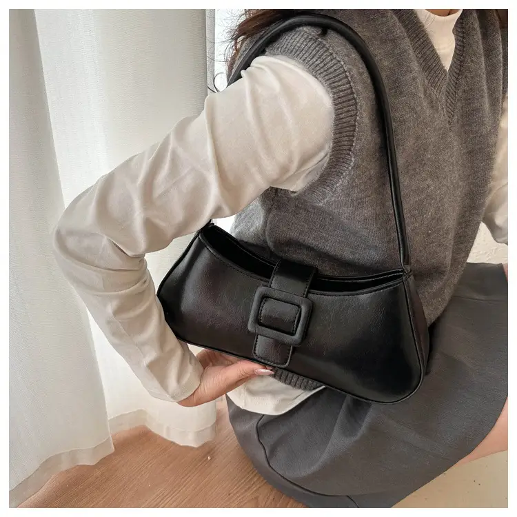Black French Belt Decorative Shoulder Bag Women 2023 — feature 11