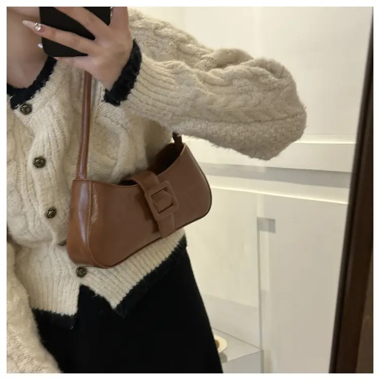 Black French Belt Decorative Shoulder Bag Women 2023 — feature 17