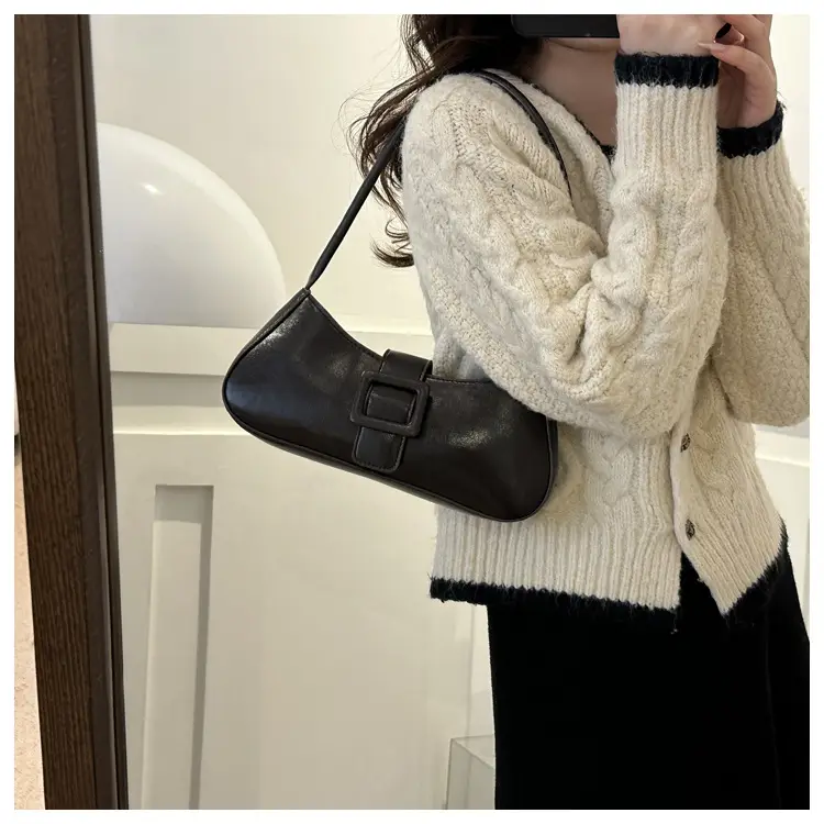 Black French Belt Decorative Shoulder Bag Women 2023 — feature 21