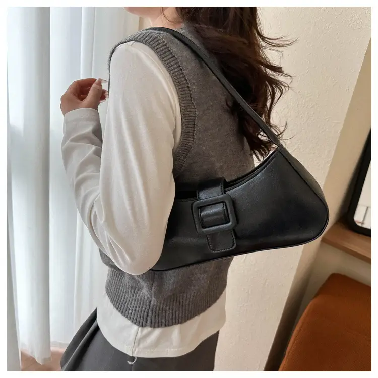 Black French Belt Decorative Shoulder Bag Women 2023 — feature 8