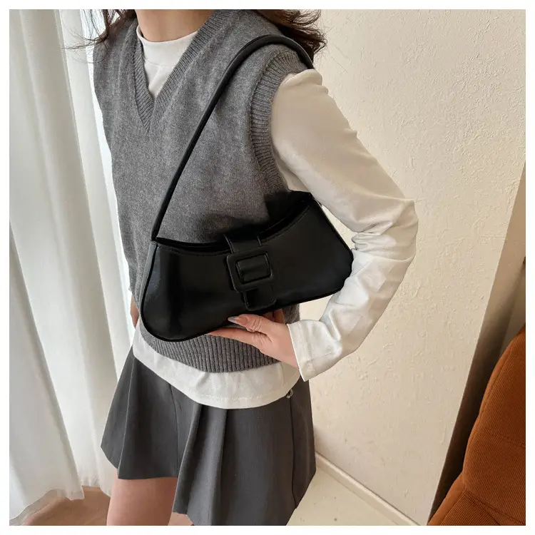 Black French Belt Decorative Shoulder Bag Women 2023 — feature 9
