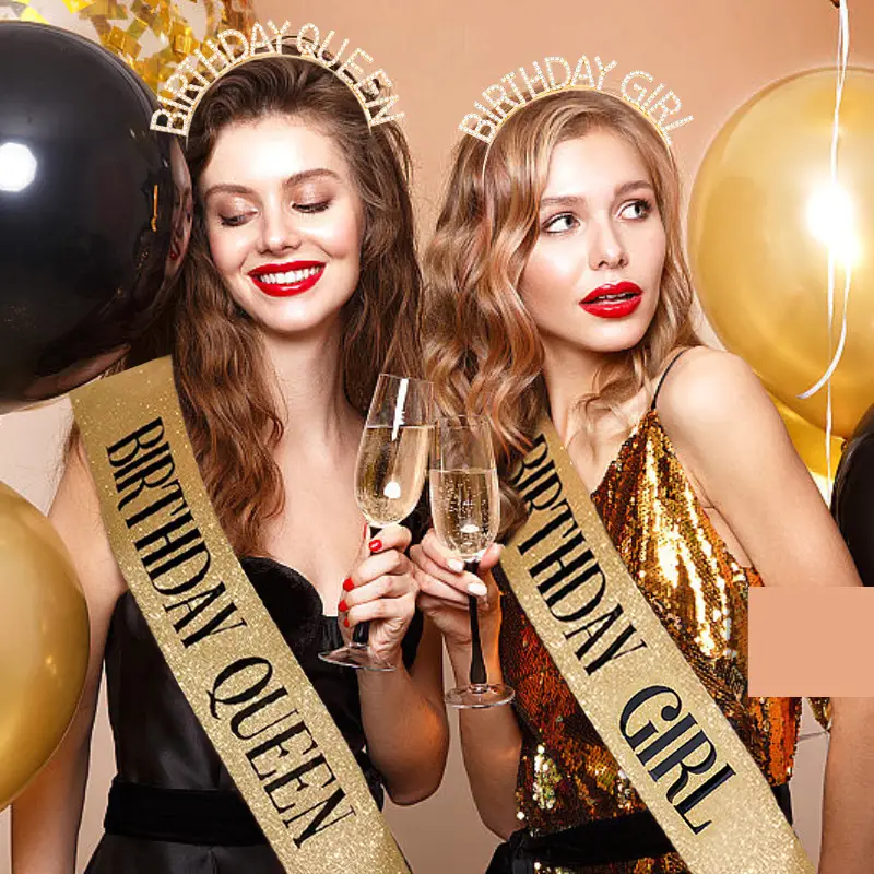 European American Birthday Headband with Rhinestone Alloy