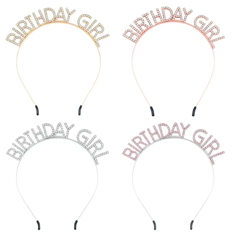 European American Birthday Headband with Rhinestone Alloy