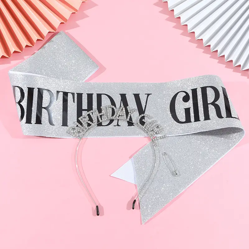 European American Birthday Headband with Rhinestone Alloy — feature 12