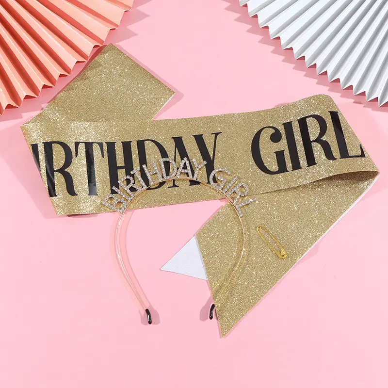 European American Birthday Headband with Rhinestone Alloy — feature 13