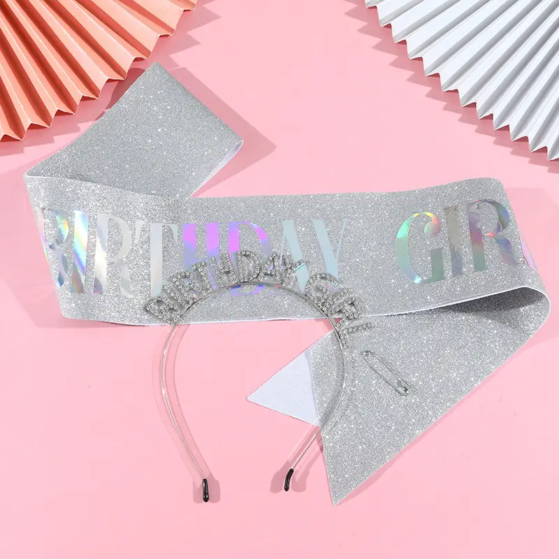 European American Birthday Headband with Rhinestone Alloy — feature 14