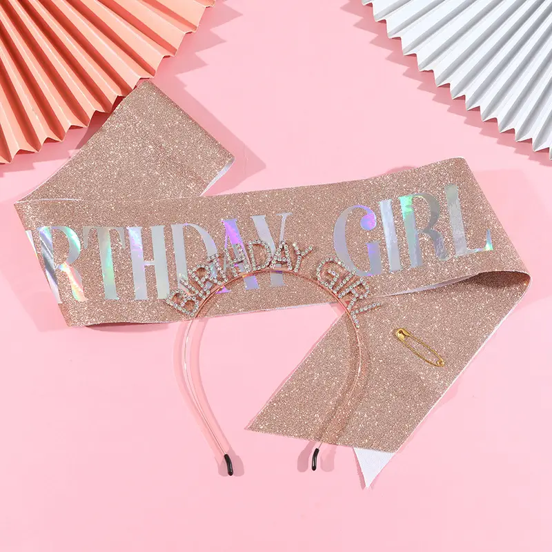 European American Birthday Headband with Rhinestone Alloy — feature 15