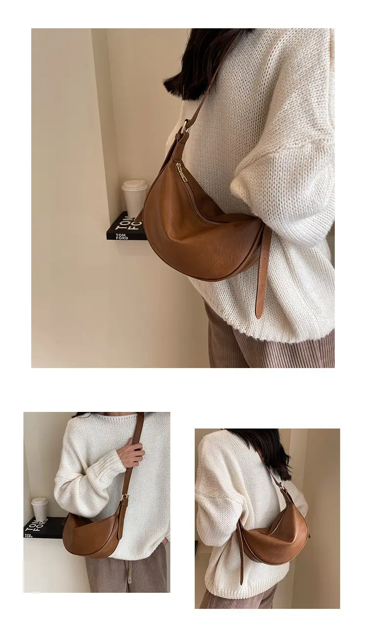 Women's Retro Shoulder Messenger Bag Brown Leather 2023 — feature 12