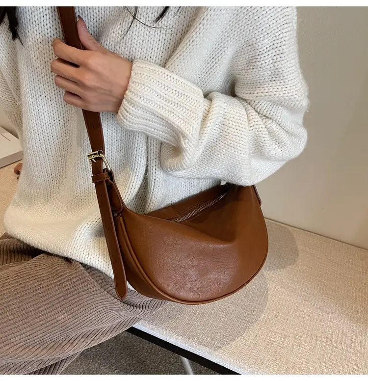Women's Retro Shoulder Messenger Bag Brown Leather 2023 — feature 23