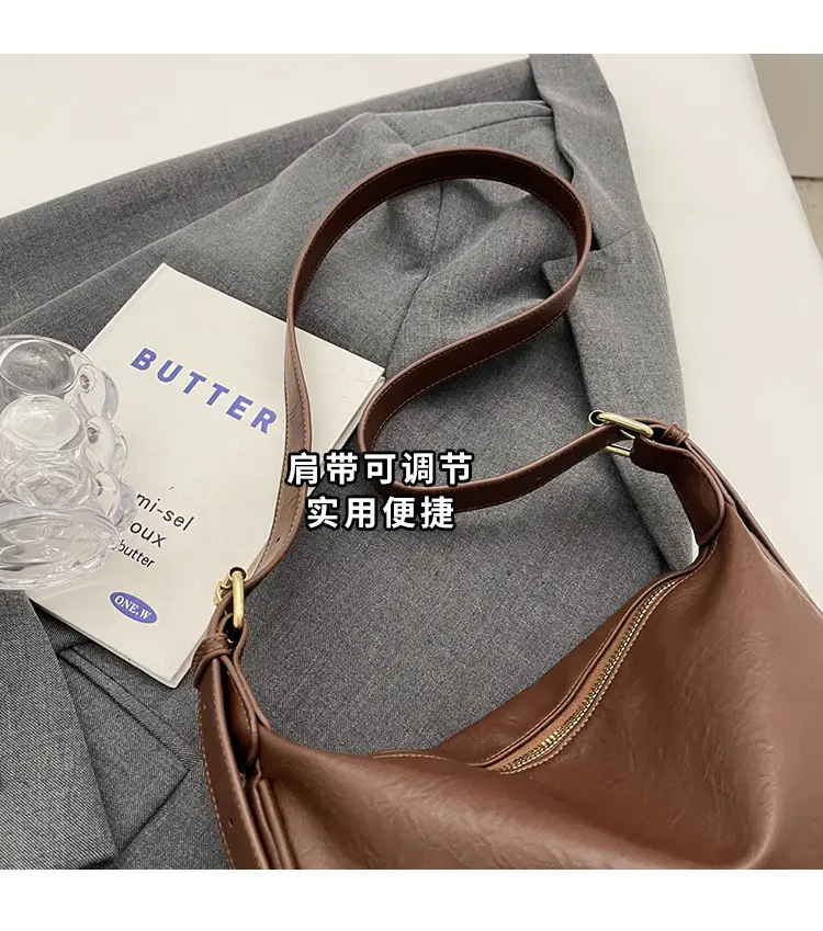 Women's Retro Shoulder Messenger Bag Brown Leather 2023 — feature 4