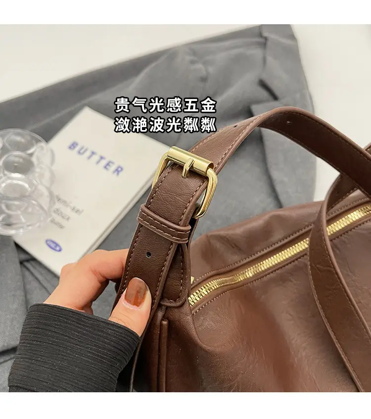 Women's Retro Shoulder Messenger Bag Brown Leather 2023 — feature 6