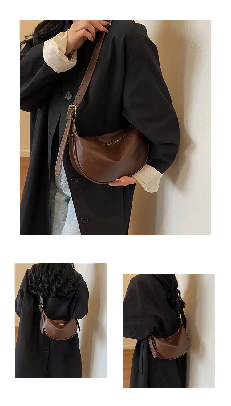 Women's Retro Shoulder Messenger Bag Brown Leather 2023 — feature 9