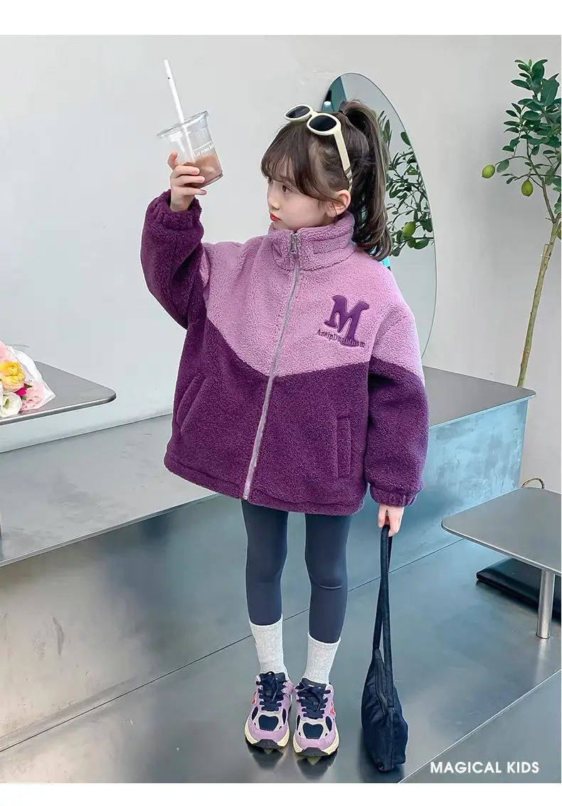 Girls' Lamb Wool Coat 2026 New Style Baby Children's Thickened Fleece Jacket Stylish Winter Top for Girls — feature 10