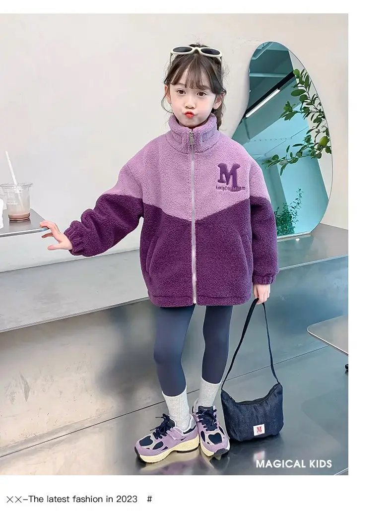 Girls' Lamb Wool Coat 2026 New Style Baby Children's Thickened Fleece Jacket Stylish Winter Top for Girls — feature 12