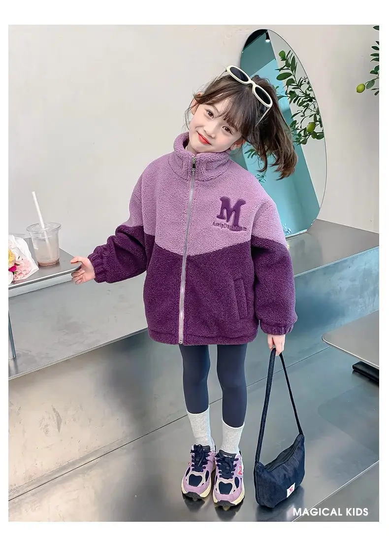 Girls' Lamb Wool Coat 2026 New Style Baby Children's Thickened Fleece Jacket Stylish Winter Top for Girls — feature 13