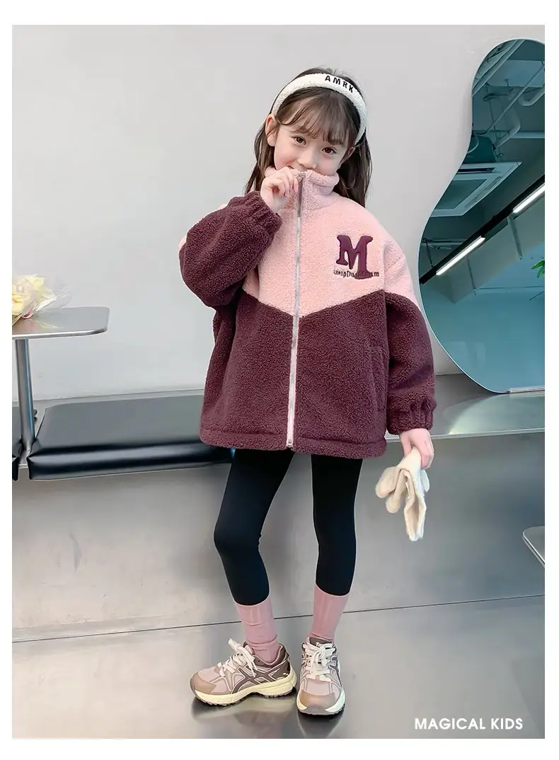 Girls' Lamb Wool Coat 2026 New Style Baby Children's Thickened Fleece Jacket Stylish Winter Top for Girls — feature 16