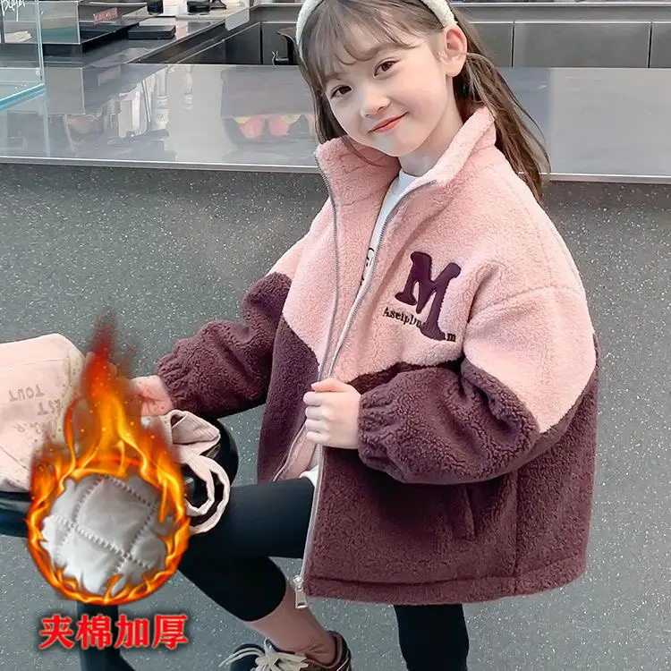 Girls' Lamb Wool Coat 2026 New Style Baby Children's Thickened Fleece Jacket Stylish Winter Top for Girls — feature 17