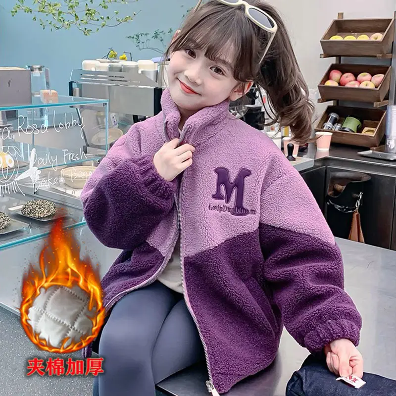 Girls' Lamb Wool Coat 2026 New Style Baby Children's Thickened Fleece Jacket Stylish Winter Top for Girls — feature 18