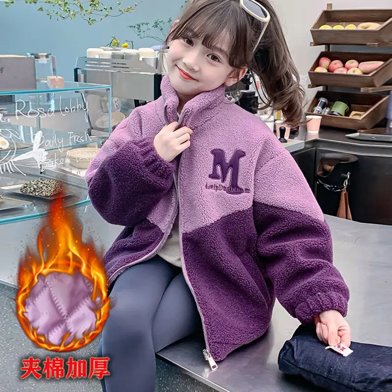 Girls' Lamb Wool Coat 2026 New Style Baby Children's Thickened Fleece Jacket Stylish Winter Top for Girls — feature 19