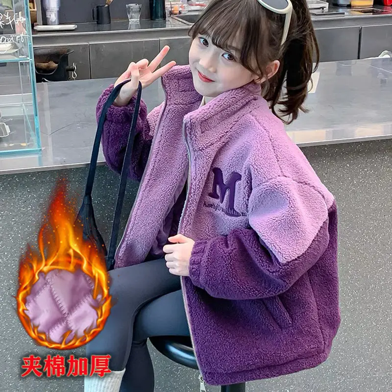 Girls' Lamb Wool Coat 2026 New Style Baby Children's Thickened Fleece Jacket Stylish Winter Top for Girls — feature 20