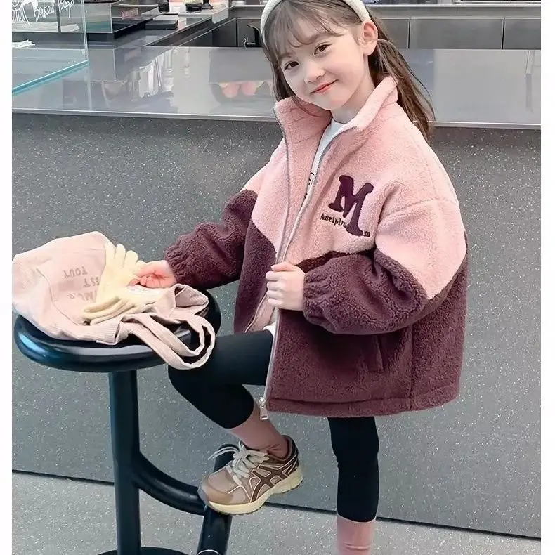Girls' Lamb Wool Coat 2026 New Style Baby Children's Thickened Fleece Jacket Stylish Winter Top for Girls — feature 22