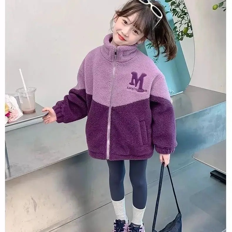 Girls' Lamb Wool Coat 2026 New Style Baby Children's Thickened Fleece Jacket Stylish Winter Top for Girls — feature 23