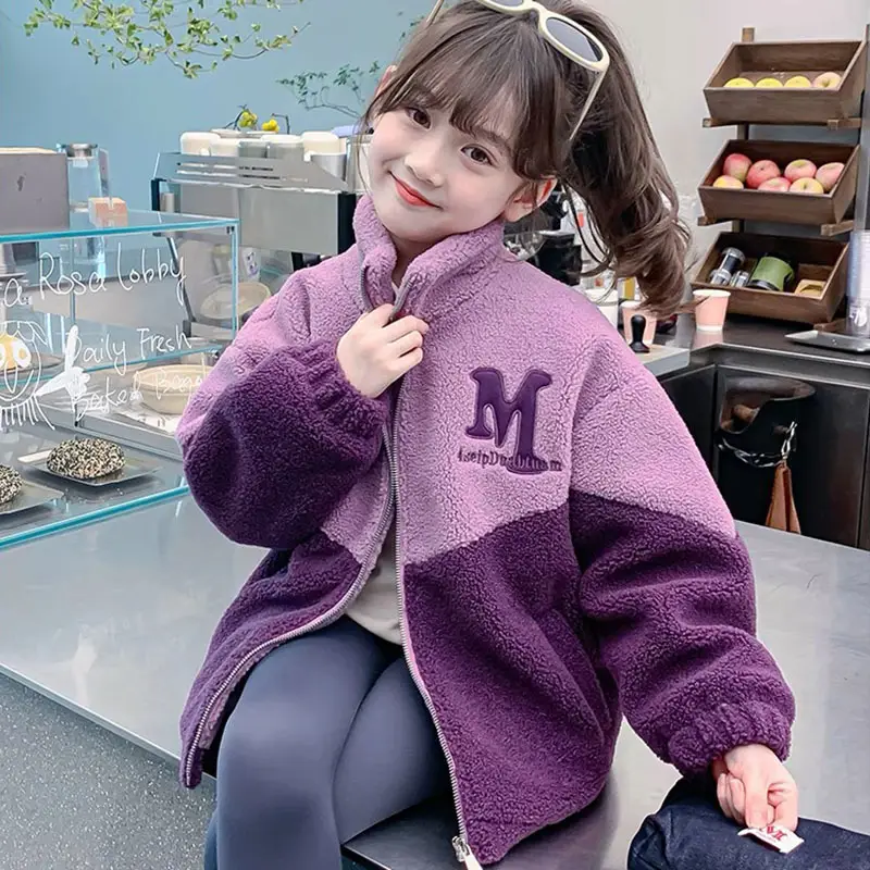 Girls' Lamb Wool Coat 2026 New Style Baby Children's Thickened Fleece Jacket Stylish Winter Top for Girls — feature 24