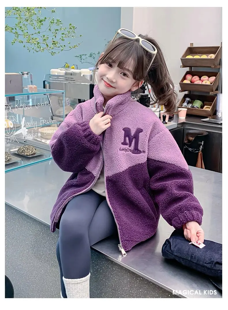 Girls' Lamb Wool Coat 2026 New Style Baby Children's Thickened Fleece Jacket Stylish Winter Top for Girls — feature 9