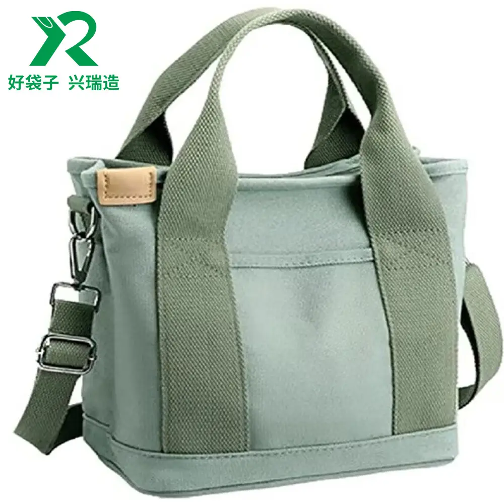 Japanese Style Canvas Shoulder Crossbody Bag Blue Large Capacity - Image 5