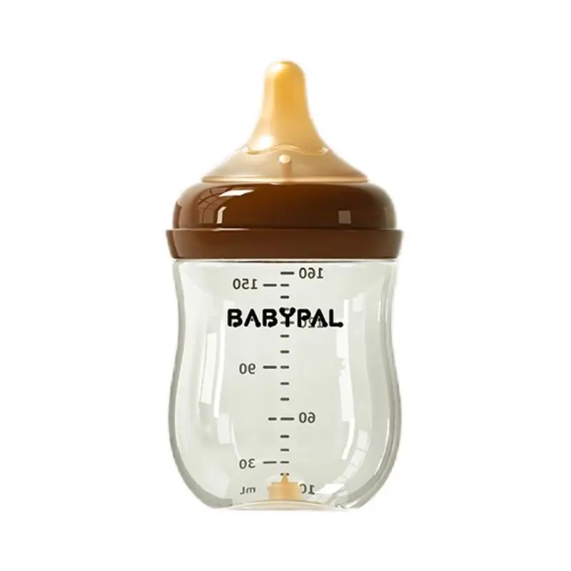 [Same Style as Dropshipping] Newborn Wide Diameter Bottom Air Return Bottle Glass Bottle Silicone Nipple