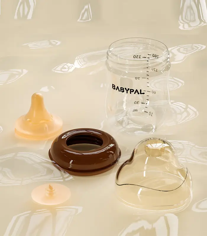 [Same Style as Dropshipping] Newborn Wide Diameter Bottom Air Return Bottle Glass Bottle Silicone Nipple — feature 7