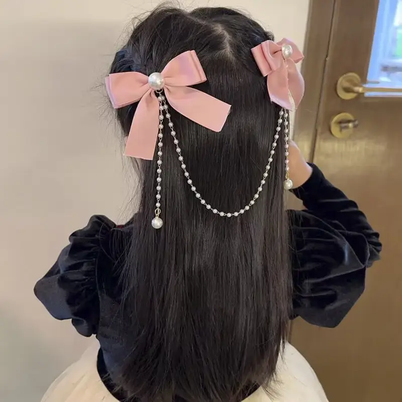 Red New Year Hairpin for Girls Pearl Tassel - Image 9