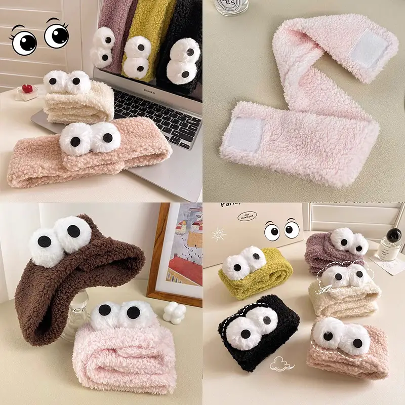 Plush Headband with Big Eyes for Women Winter - Image 9