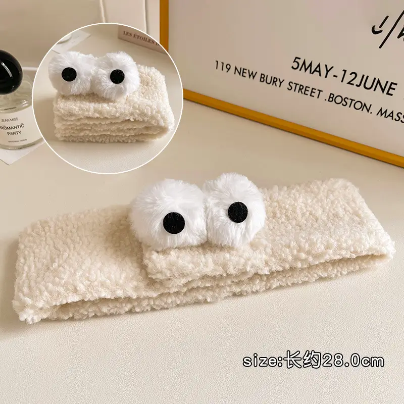 Plush Headband with Big Eyes for Women Winter - Image 2