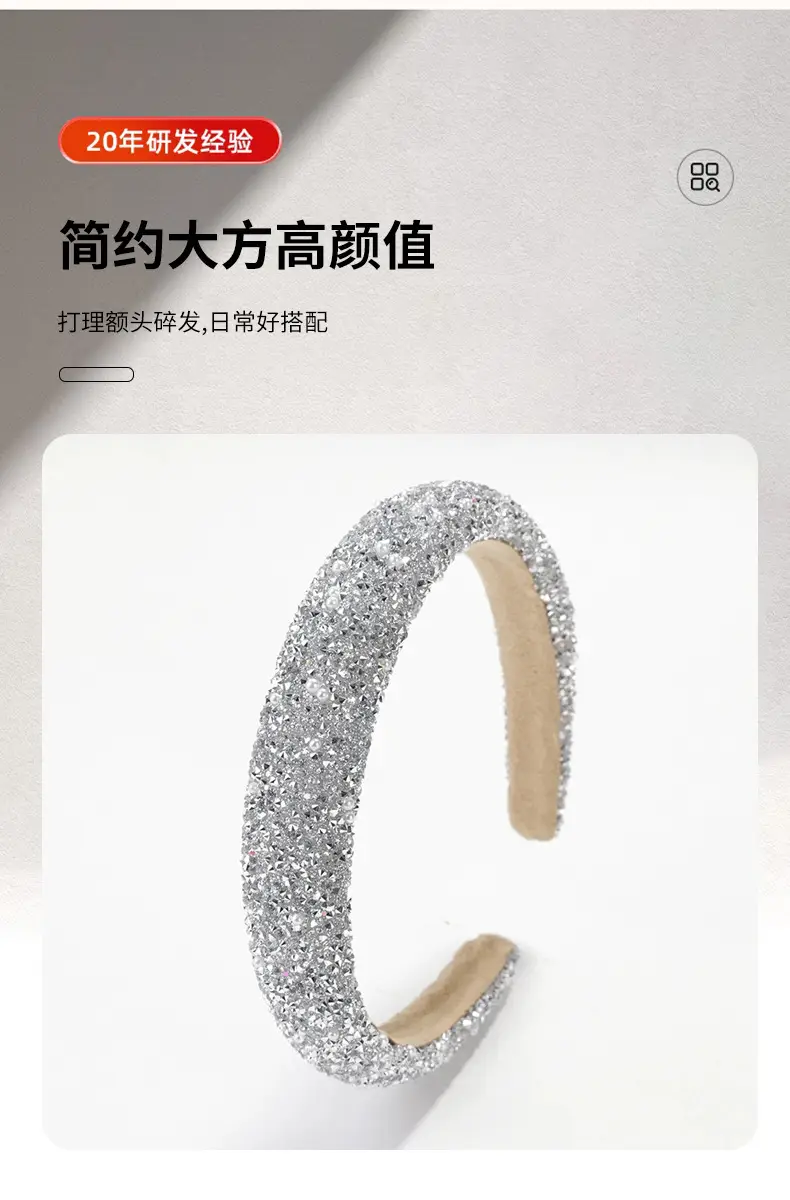 Luxury Pearl Skull Headband with Diamonds — feature 5