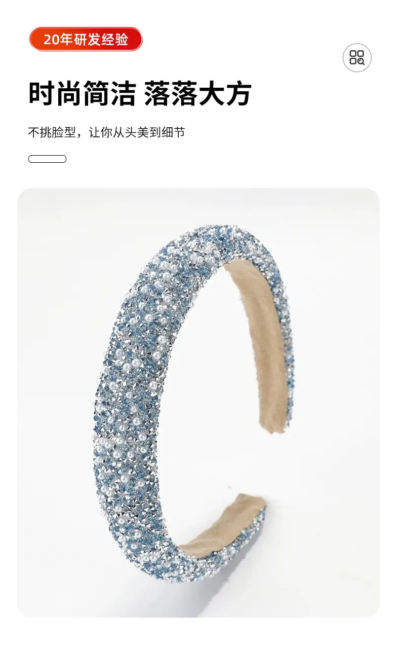Luxury Pearl Skull Headband with Diamonds — feature 6