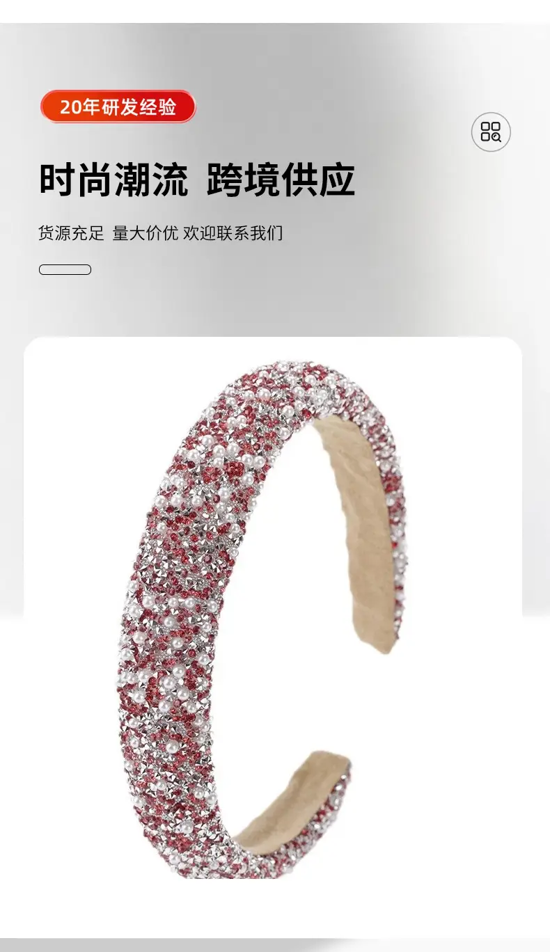 Luxury Pearl Skull Headband with Diamonds — feature 7