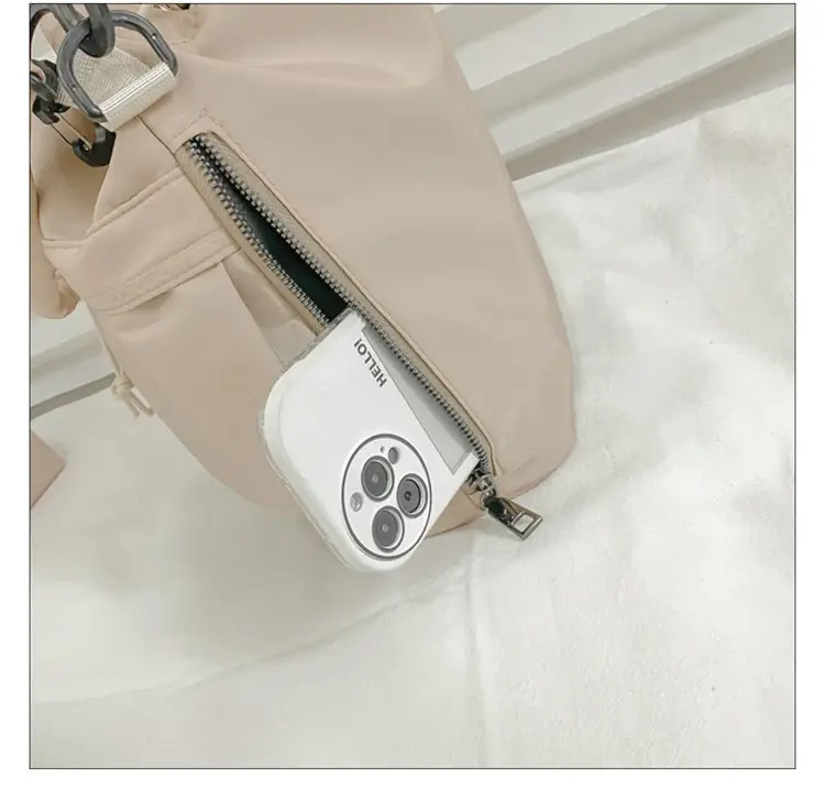 White Drawstring Bucket Bag for Women — feature 40