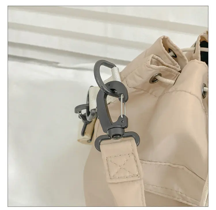 White Drawstring Bucket Bag for Women — feature 46
