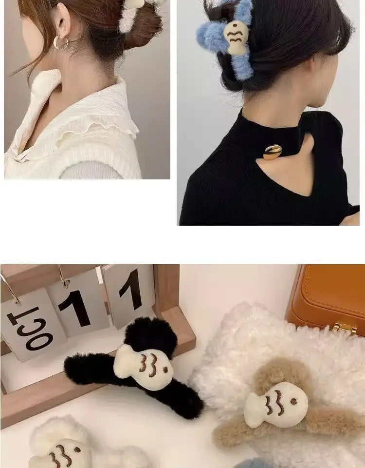 New Arrival Fish Clip Plush Hair Accessories for Women — feature 3