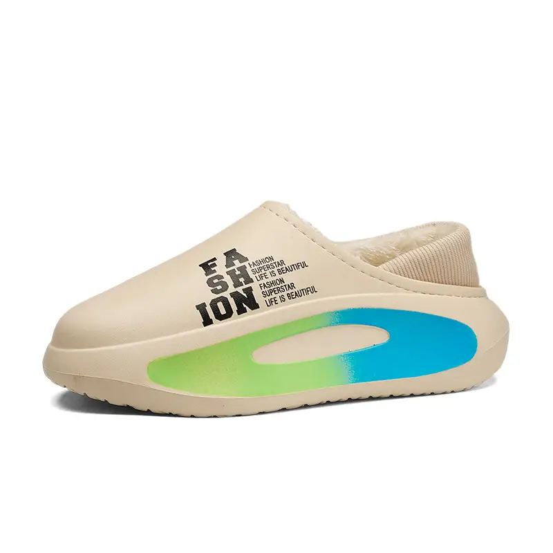 Cotton Slippers Men's Winter Couple's Bag with Shit-on Feeling fleece-lined Warm Waterproof Cotton Shoes Parent-Child Maomao Slippers