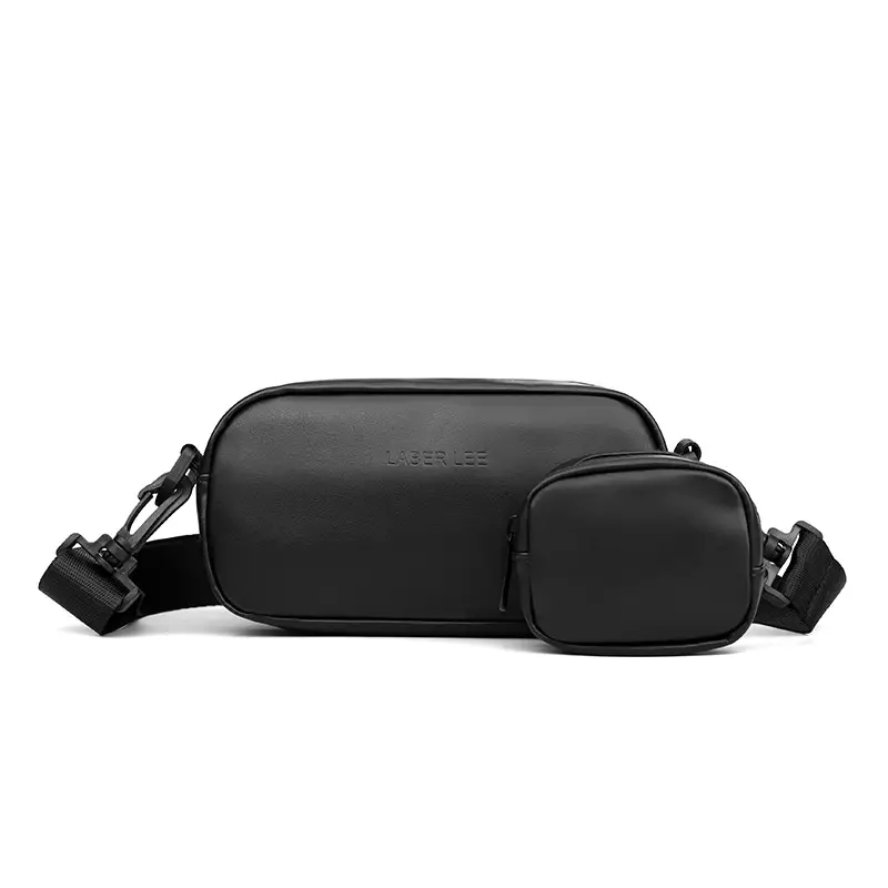 Men's Black Crossbody Bag Mini Mobile Phone Change Key Bag