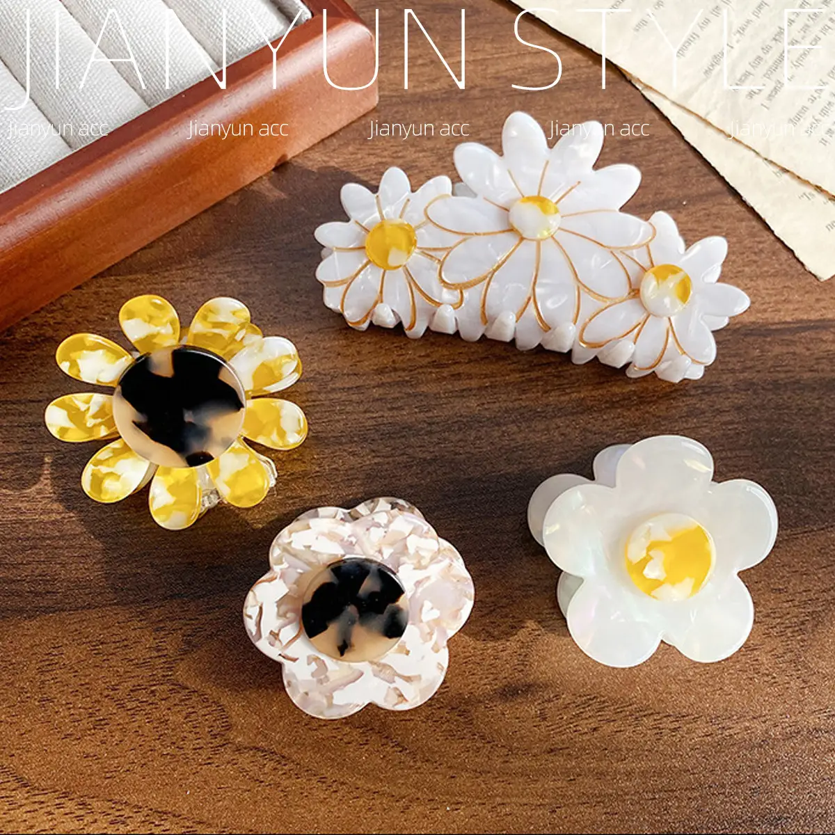 Sweet Acrylic Daisy Hairpin for Women - Image 5