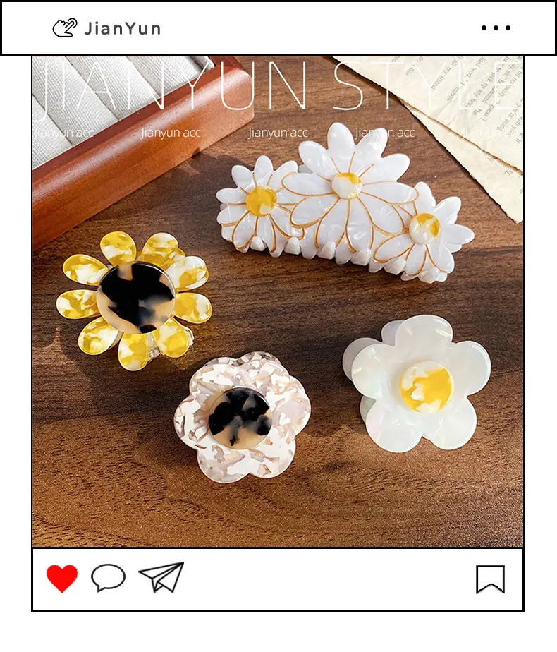 Sweet Acrylic Daisy Hairpin for Women — feature 2